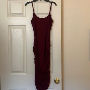 Maroon Midi Dress
